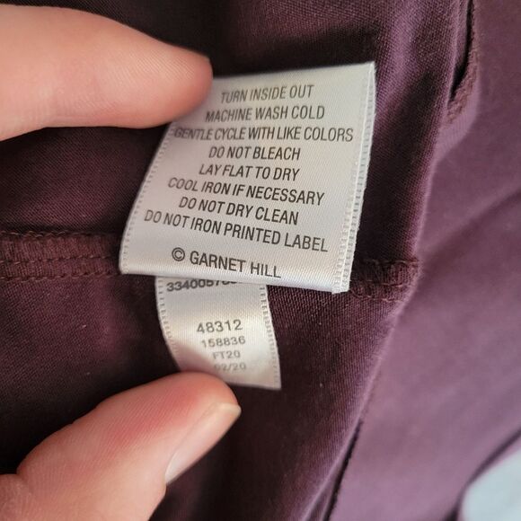 Garnet Hill Purple Tencel Stretch Jersey Knit Scoop Neck Dress Size Medium - Picture 8 of 8